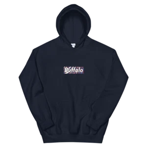 Buffalo Bills Supreme Zubaz Box Logo 90s Bills Mafia Throwback Unisex Hoodie - Picture 1 of 6