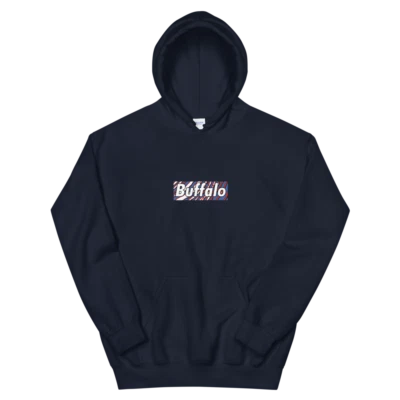Buffalo Bills Supreme Zubaz Box Logo 90s Bills Mafia Throwback Unisex Hoodie - Image 1 of 2