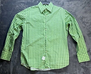 Roar Shirt Mens Extra Large Button Up Polka Dots All Over Print Green Neon - Picture 1 of 12