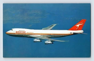 Postal avión Qantas Airways Boeing 747B años 70 cromo sin publicar - Imagen 1 de 2