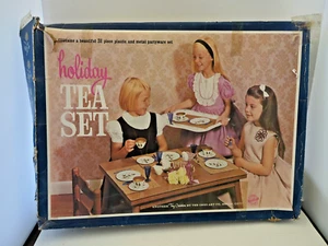 NEW 426 Ohio Art Holiday Tea Set  31 Piece Plastic and Metal Partyware Set - Picture 1 of 23
