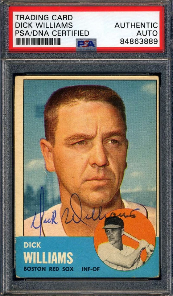 Autógrafo Topps 1963 firmado por ADN de Dick Williams PSA Foto 1 de 1