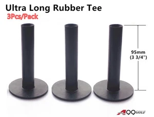 A99 Golf Ultra Long Rubber Tees Black 3 3/4" 3pcs Indoor Outdoor Simulator Home - Picture 1 of 8