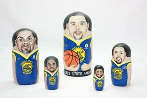 Golden State Warriors Curry Durant NBA bambola per nido in legno dipinta a mano - Foto 1 di 12