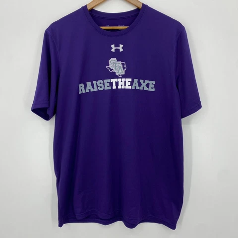 Under Armour T-Shirt Men's M Purple SFA Raise The Axe Stephen F. Austin Cover