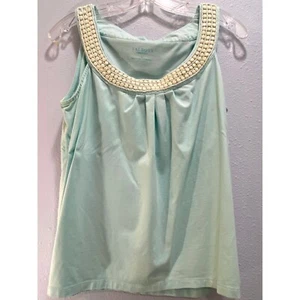 Talbots Embellished Tank Top Sleeveless Casual Blouse Top Light Blue M - Bild 1 von 4