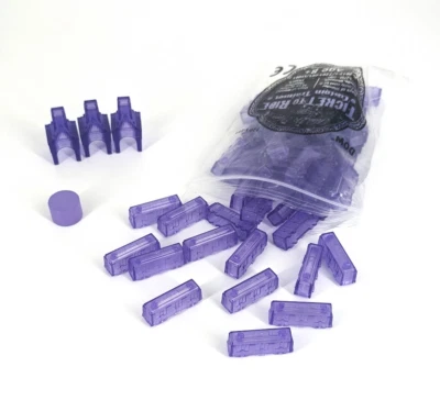 Purple Translucent Promo Train Set for TICKET TO RIDE - Complete Unused Set - Image 1 of 4