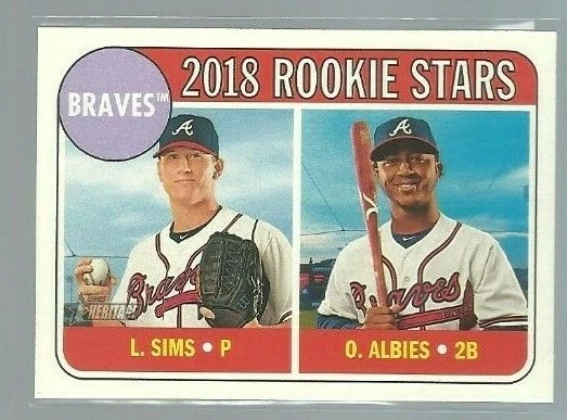  2018 Topps Heritage #331 Ozzie Albies RC/Lucas Sims RC (ref 68569) - Image 1 of 1