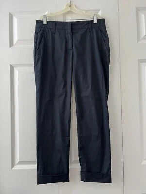 Женские классические брюки PRADA MILANO размер 42 США 10 черные/серые джинсы Chinos на лодыжке - Изображение 1 из 4