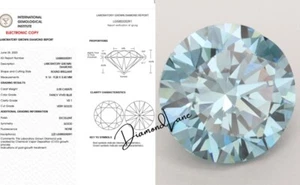 3.00 Ct IGI Round Lab Created Lab Grown Loose Diamond Fancy Vivid Blue VS1 - Picture 1 of 13
