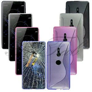 For Sony Xperia XZ3 H8416 / H9436 New Clear Black Gel Phone Case + Screen Glass - Picture 1 of 12