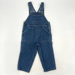 Vintage Overalls Child Sprockets Snap Leg Carpenter Size 3T Blue Boys Girls Kids - Picture 1 of 8