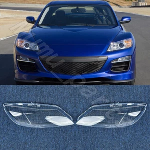 A Pair Headlight Clear Lens Housing + Glue For Mazda RX-8 Coupe 2009-2010 - Picture 1 of 8