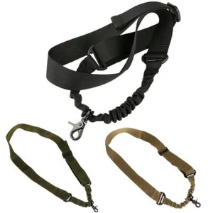 Heavy Tactical 1 Point Rifle Sling Adjustable Bungee Rifle Sling Shoulder Strap - Picture 1 of 15