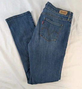 Levi's 525 Perfect Waist Straight Leg Women's Blue Jeans Size 12M Stretch Denim - Picture 1 of 11