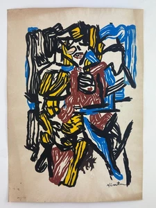 ROY LICHTENSTEIN Coa Drawing Vintage Painting Original Signed Stamped - Picture 1 of 3