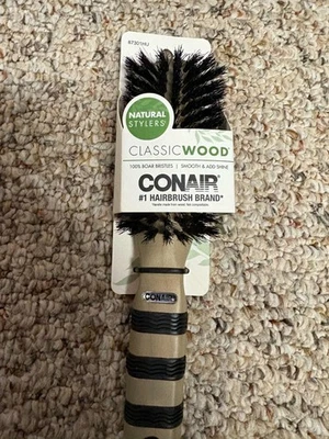 Conair Classic Wood 100% Boar Bristles Hair Brush, 1-Count - Image 1 of 2
