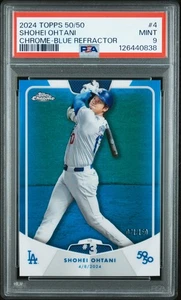 2024 TOPPS 50/50 SHOHEI OHTANI | RIFRATTORE CROMO-BLU [#71/150] #4 COME NUOVO - Foto 1 di 2