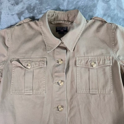 Polo Jeans Co Ralph Lauren Mujer Beige Botones Utilidad Safari Chaqueta Talla L Foto 1 de 4