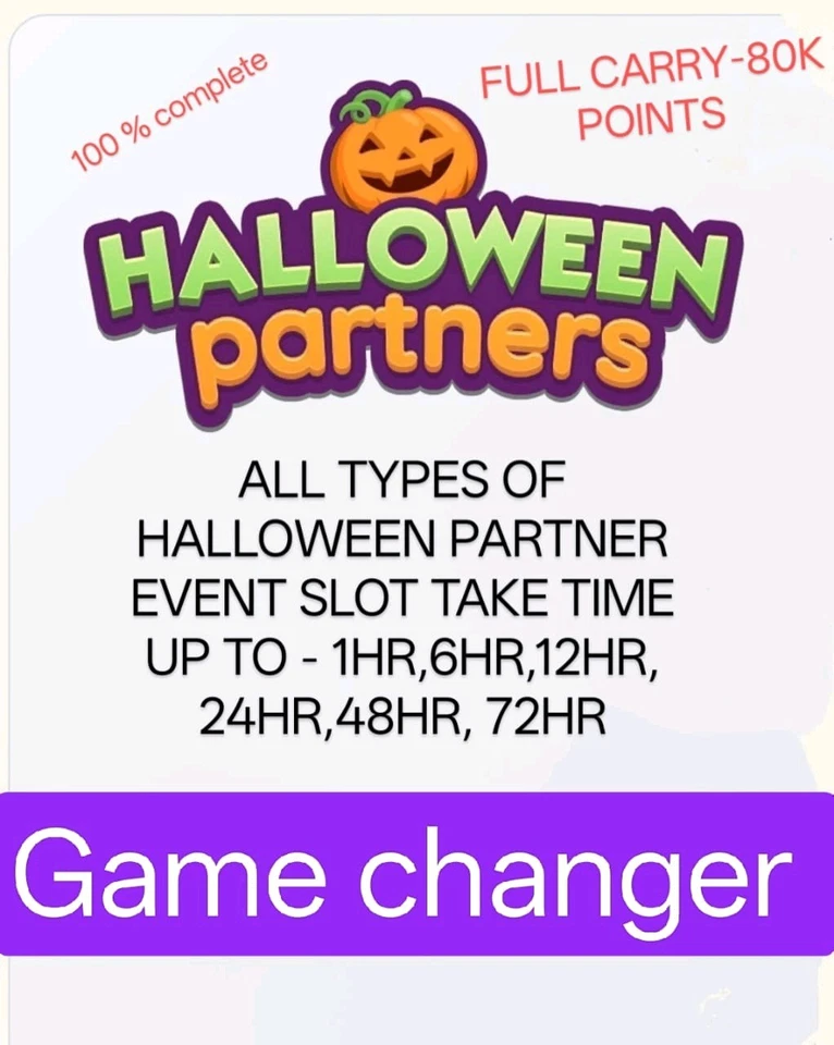1 X Slot Take Time Up To -24HR (Mono_poly Go Stickers) HALLOWEEN Partner Event, - Image 1 of 1