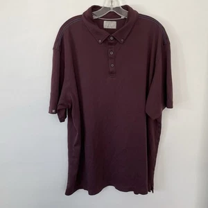 Linksoul Mens Shirt Sz XX-Large Button Down Polo Golf Maroon Comfy - Picture 1 of 5