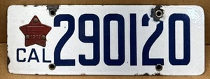 BONITA PLACA DE PORCELANA 1919 DMV DESPEJADA (CON NÚMEROS DE ESTRELLA COINCIDENTES 290120) - Imagen 1 de 7