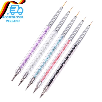 LUOSHAPUCY 5 Stück Nagel Pinsel Set, Nageldesign Pinsel, Nail Art Dotting Tools, Dual-Ended
