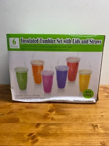 4 Piece Insulated Tumblers Bendy Straws BPA Free Sam’s Club  24oz - New - Picture 1 of 10