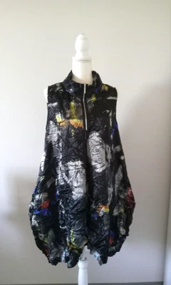 Art to Wear Comfy USA Crinkle sleeveless Top dress Tunic Satin Finish L Lantern - Image 1 of 4