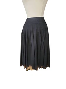 St. John Collection Silk Crepe Pleated Skirt Womens Size 12 Old Money Classic - Picture 1 of 9