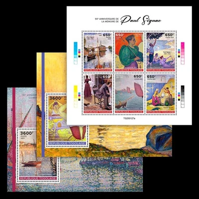 Paul Signac 90th Memorial Paintings Art MNH Stamps 2025 Togo M/S + 2 S/S - Image 1 of 4