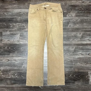 Volcom Jeans Mens 33x32 Tan Straight Leg Denim 5 Pocket Vintage Y2K Skater - Picture 1 of 19