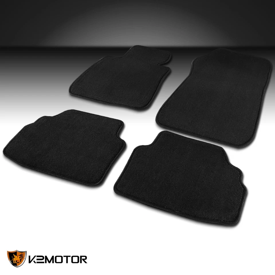 Fits 2005-2009 BMW E90 3-Series Black Car Carpet Floor Mats Front + Rear 4PC Set Foto 1 de 4