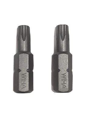 T25 Wiha Brand Torx Bit 1/4 Inch Drive 2 Pack - Image 1 of 4