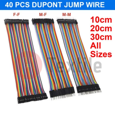 AVARTEK Jumper Breadboard Cable Lead Arduino HOBBY UK PO 40 Dupont Jump Wire M-F M-M F-F