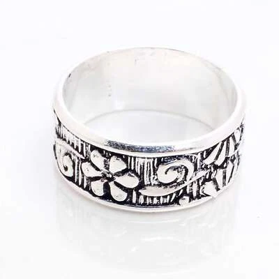 925 Placcato Argento Handmade Design Gioielli Regalo per Lei Anello Taglia 5.5 - Immagine 1 di 3