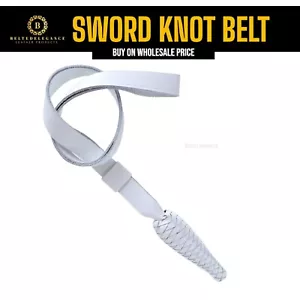 BE Sword Knot White Leather Belt Royal Navy Marines Officers Premium Quality BE. - Picture 1 of 4