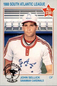 1988 South Atlantic League All-Stars 25 John Sellick Petaluma California CA Card