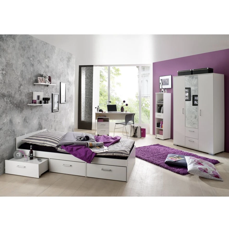 Jugendzimmer komplett Schreibtisch Bett Kinderzimmer Jugendbett  Komplettzimmer - Bild 1 von 4