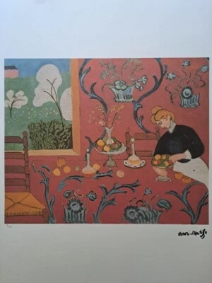 Анри Матисс подписанный - Красная комната - сертификат SPADEM Париж - Изображение 1 из 4