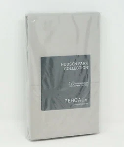 Hudson Park 470 TC 100% Supima Cotton Percale Pillowcase PAIR - KING - Silver - Picture 1 of 3