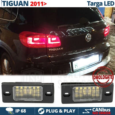 2 Luci TARGA LED per VW TIGUAN 5N Restyling PLACCHETTE CANBUS 18 LED 6500K Bianc - Immagine 1 di 4