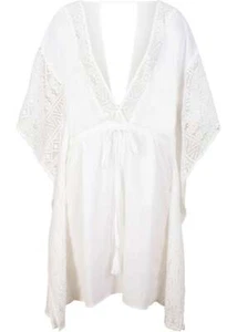 Neu Strand Tunika-Kleid Gr. 44/46 Weiß Damen Minikleid Transparent-Kleid - Bild 1 von 1