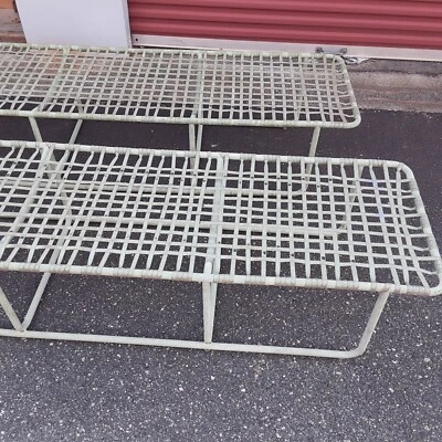 SILLONES PLANOS DE MEDIADOS DE SIGLO MODERNOS MARRONES Y JORDANOS 6 PIES PATIO EXTERIOR PISCINA LATERALES Foto 1 de 4