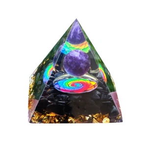 Kristall-Orgonit-Pyramide, Amethyst, Heilenergie, Reiki, Chakra, Heim- und Bürod - Bild 1 von 9