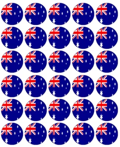 Australia Flags Australian x 30 Cupcake Toppers Edible Wafer Fairy Cake Toppers  - Picture 1 of 3