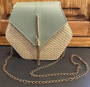 Bolso de hombro bohemia tejido hexagonal de cuero de ratán para mujer - Imagen 1 de 23