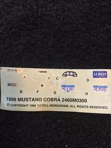 Monogram 1996 Ford Mustang Cobra Decal Sheet 1/25 - Picture 1 of 3