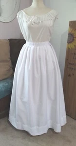 CIVIL WAR DRESS~VICTORIAN STYLE- WHITE COTTON PLUS SIZE UNDER HOOP PETTICOAT. - Picture 1 of 5