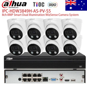 Dahua 8CH 8MP Camera System 4K Color Sound Light Alarm IPC-HDW3849H-AS-PV Lot AU - Picture 1 of 19
